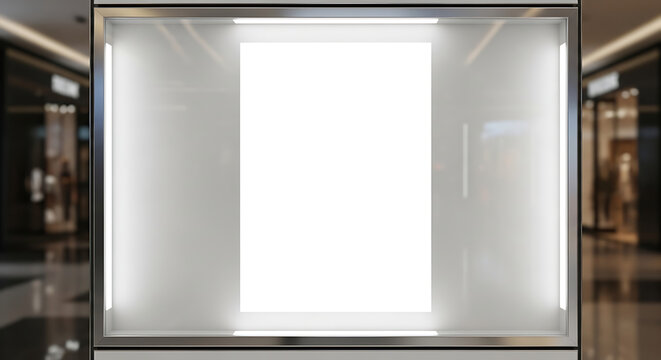 Light box display glows inside a modern shopping mall for high impact brand marketing.