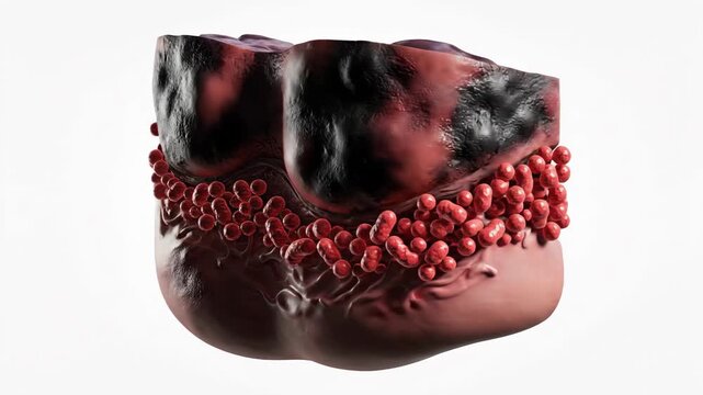 Detailed 3D CGI Octane Render of a Human Skin Cross-Section