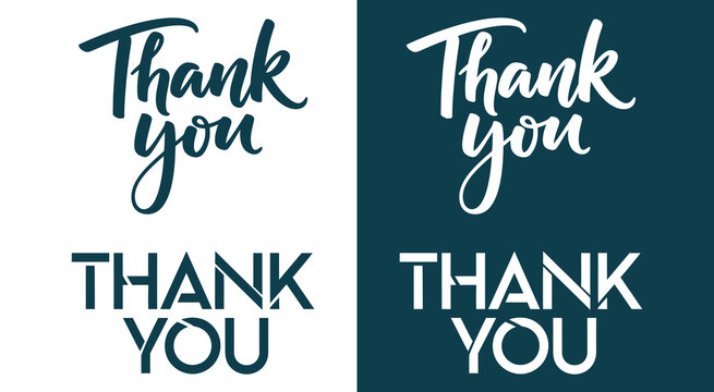 Thank you message text icon set