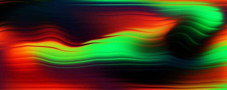 Colorful abstract background, shiny liquid with striped effect. Wavy striped glass refraction.