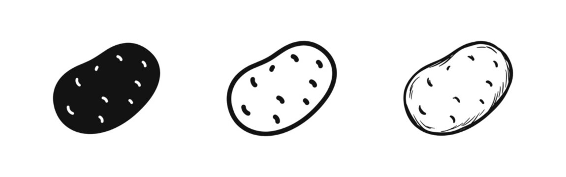 Potato Vegetable Icon Set for Food and Cooking Illustration