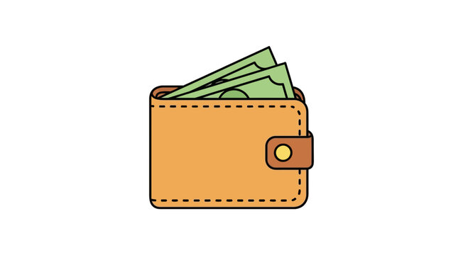 A brown wallet with cash sticking out, representing financial security and personal wealth