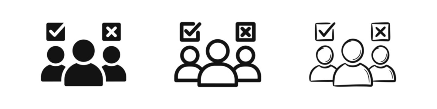 Recruitment Selection and Choice Icon Set - Candidate Evaluation Symbols for Human Resources