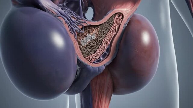 Professional 3D Medical Visualization of Priapism: Internal Anatomy and Pathology