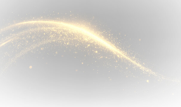 Gold wave light particles line in overlay on transparent png background png sparkling background light wave with glowing particle