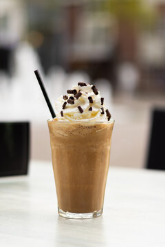 Mocha frappe with whipped cream