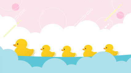 雲と水辺のアヒルたち © DESIGN ARTS