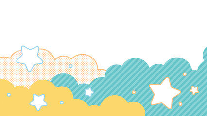 雲と星のイラスト背景