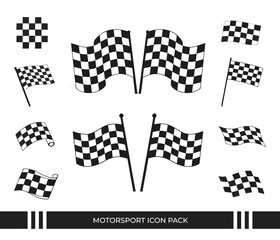 Fototapeta premium Checkered flag icons for motorsport and racing events