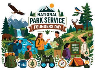 Fototapeta premium People Hiking In National Park.