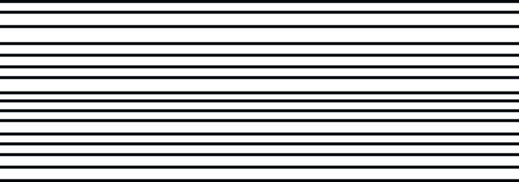 Clean graphic pattern of horizontal black lines of varying thickness on a white background providing a visual texture and design element