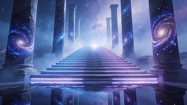 Stairway to the cosmos with columns
