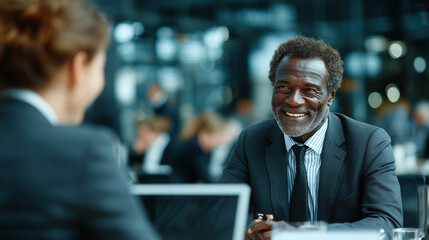 Fototapeta premium Executive Mentor Providing Consultation to Colleague in Modern Office
