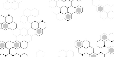 Fototapeta premium Geometric abstract hexagon technology background.. Abstract honeycomb background.. Vector illustration of hexagons pattern, Creative idea for medical technology or science design.