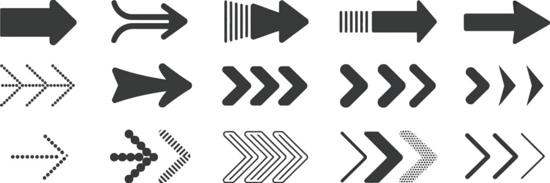 Arrow collection diverse directional indicators for presentations and graphic design