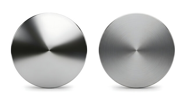 Two metallic pie charts side by side