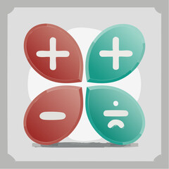 Obraz premium Calculator Buttons with Math Symbols
