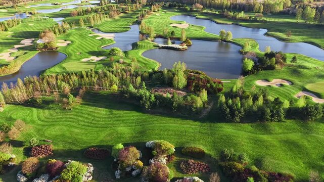 Scenic golf green with trees and natural surroundings