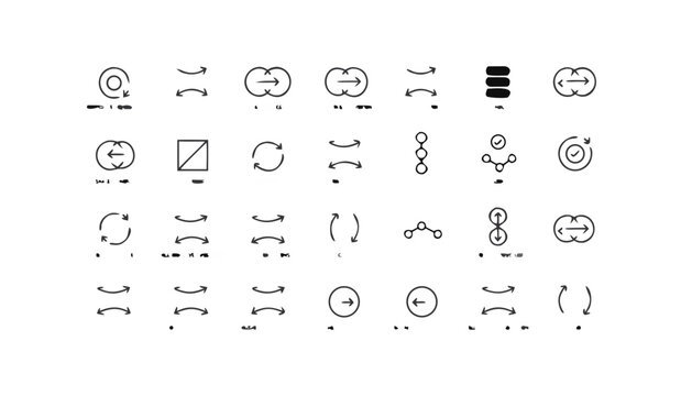 Acquisition Line Icons Set