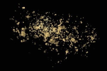 Obraz premium Abstract Wet Gold Metallic Glitter Frame Border On Black