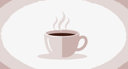 Fototapeta premium Steaming coffee cup illustration fresh beverage on white background