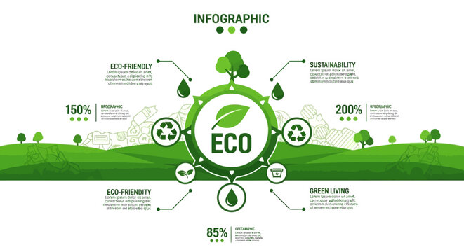 Eco friendly infographic template design.