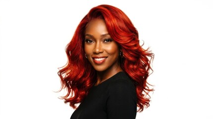 Obraz premium Beautiful Black Woman with Red Hair Studio Portrait