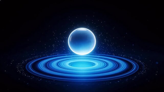 Cosmic sphere with glowing rings