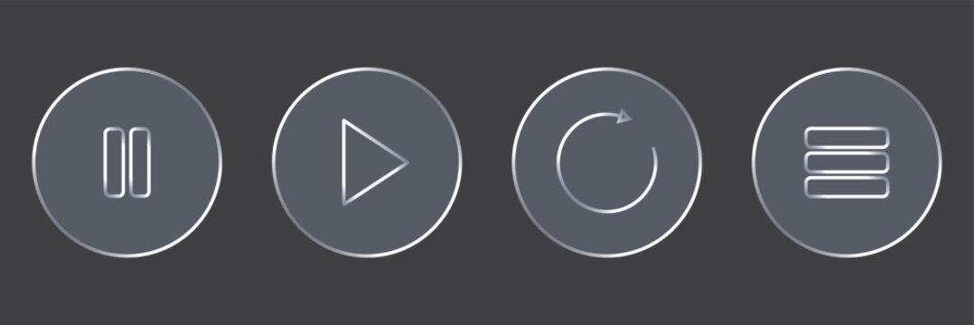 Play button glass icon vector. glass video buttons transparent background symbol. vector illustration