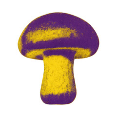 Obraz premium PNG Colorful textured mushroom illustration.