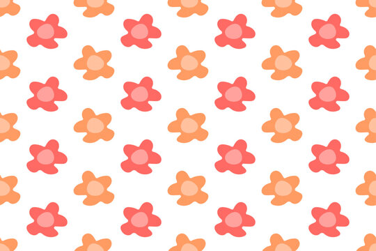 Seamless Abstract Flower Pattern Summer Background. Vector Illustration