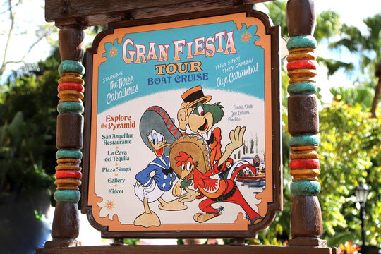 Gran Fiesta Tour Sign with The Three Caballeros 