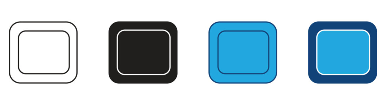 Stop Button  icon set , Outline Vector illustration.