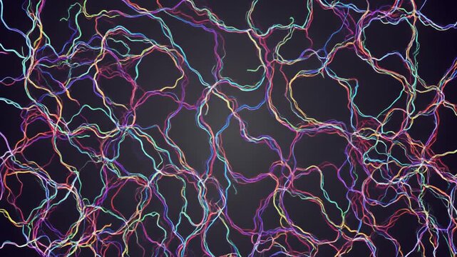 time-lapse fungal hyphae growth under microscope in vibrant colors