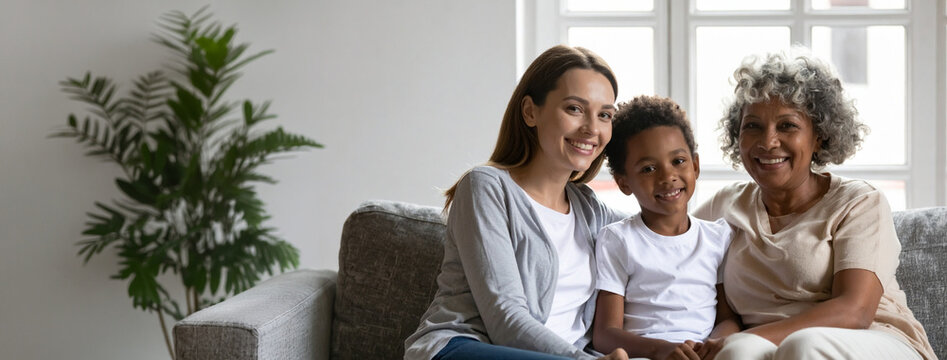 Three Generations of Women Spending Time Together at Home