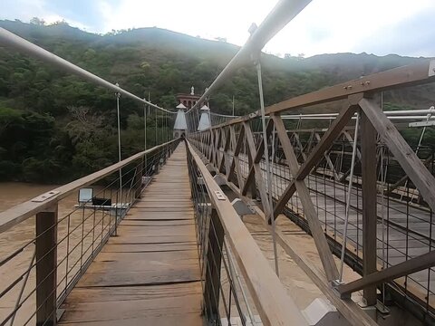 wooden bridge over river