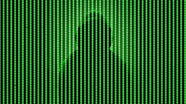 Anonymous hacker shadow behind green digital code rain, cyber security background, data protection concept, encrypted network, malware threat, online privacy risk and information
