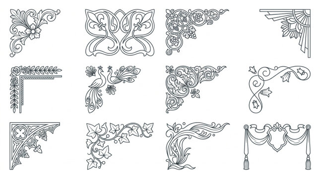Vintage Ornamental Corner Designs Collection
