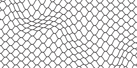 Curved net pattern. Seamless design for sportswear or equipment like soccer goals, volleyball nets, basketball hoops, hockey nets, and athletic gear. © kamilia