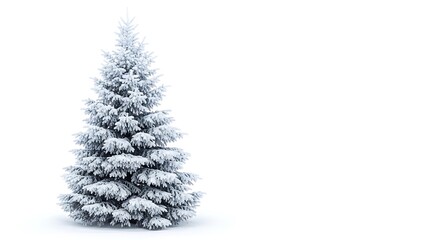 Fototapeta premium A detailed monochromatic pencil sketch of a solitary pine tree covered in heavy winter snowfall