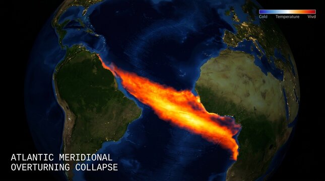 Atlantic Meridional Overturning Circulation Collapse Visualized as a Global Temperature Anomaly Across Oceans - Super El Nino 