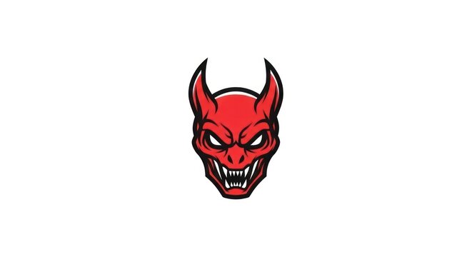 Devil cartoon character red face.
