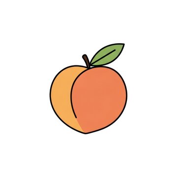 Fresh peach fruit illustration.