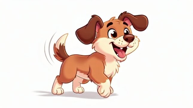 A cute brown and white puppy sitting and looking upwards.