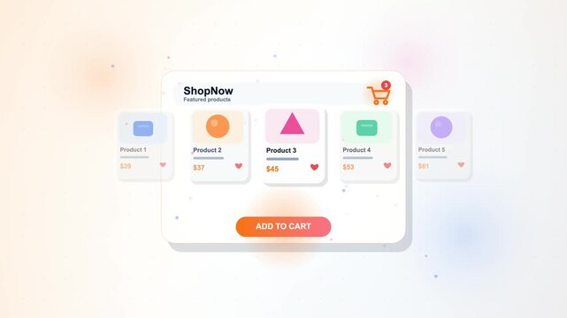 Minimalist interactive e-commerce product slider user interface