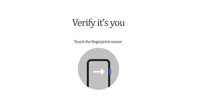 Fingerprint Verification Security Authentication Screen. Verify It&rsquo;s You Fingerprint Login Interface. Biometric Authentication Touch Sensor Concept.