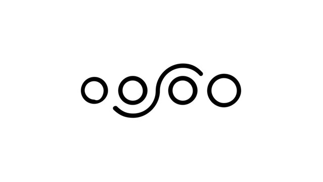 Minimalist vector icon illustration of a circular loading progress bar with three dots indicating a buffering state for web and mobile application user interface design isolated on white.