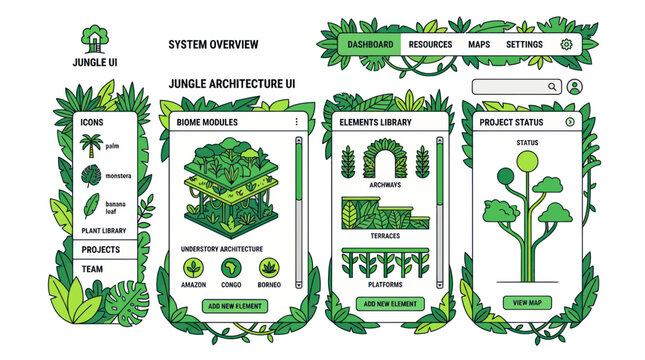 Jungle UI: Innovative Interface Design with Nature Elements