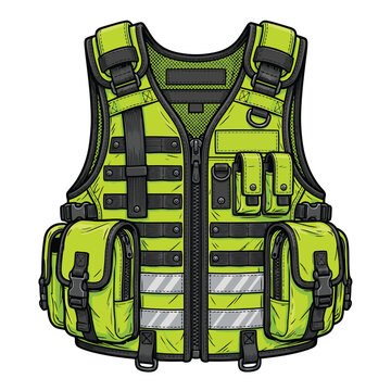 police green stabilo vest vector image 