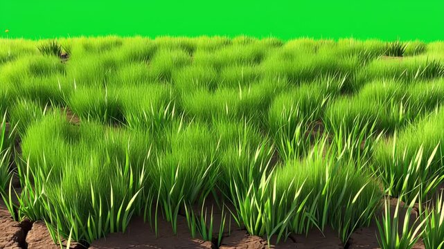 Lush Green Crop Field Illustration